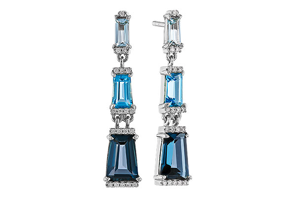 C293-58210: EARRINGS 2.55 BLUE TOPAZ 2.62 TGW