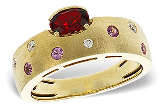 D293-60974: LDS RG .58 MULTI CLR (GAR & PINK SAPP) .66 TGW