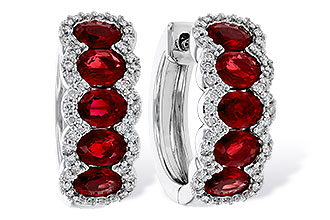 G293-60992: EARRINGS 2.20 TW RUBY 2.45 TGW